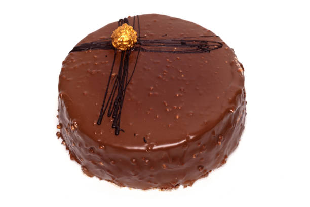 istock Delicious chocolate cake isolated on white background 1132758926