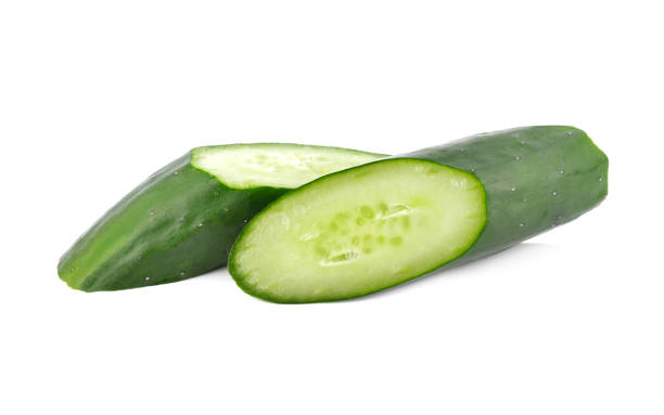 istock portion cut fresh Japanese cucumber on white background 1132759782