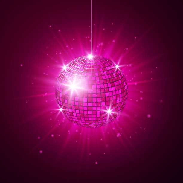 istock Disco or mirror ball with bright rays. Music and dance night party background. Abstract night club retro background 80s and 90s. Vector illustration 1132763398