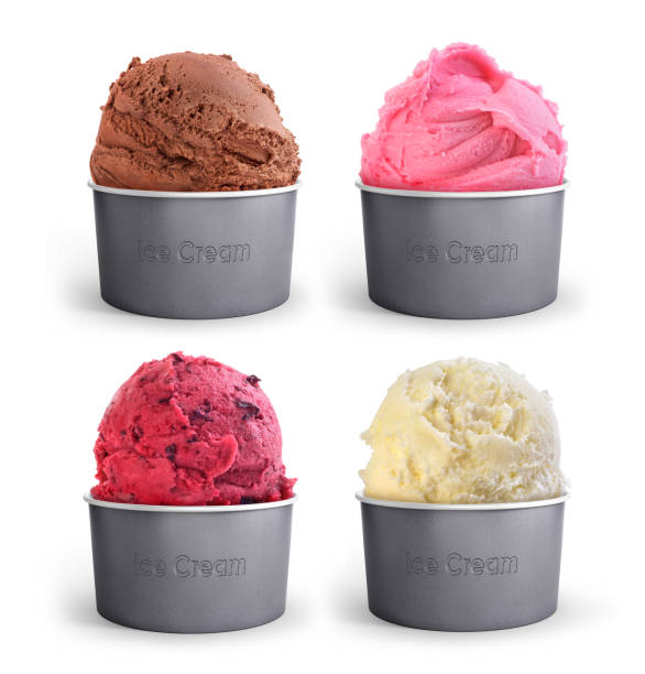 istock set of multi-colored ice cream in a paper cup on a white backgro 1132772625