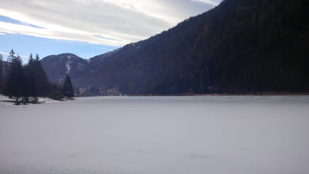 istock Temperatures dipped and the large lake has frozen over, Austria 1132772748