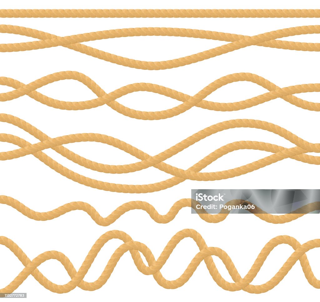 Braid Rope Vector The Cable Rope Set Vector Illustration Stock Illustration - Download ...