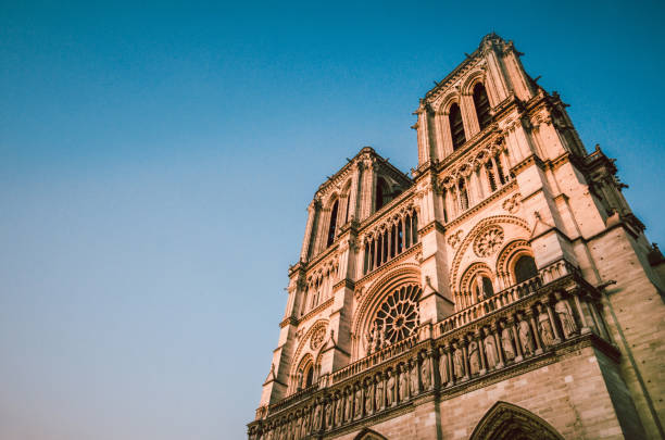 Catholic Cathedral of Paris, Notre Dame On Sunset