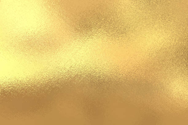 tło tekstury złotej folii, ilustracja wektorowa - metal texture stock illustrations