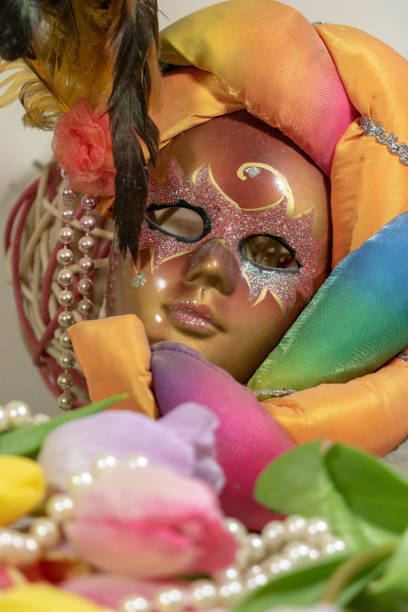 istock Harlequin Mask Carnival and Flower battle 1132780265