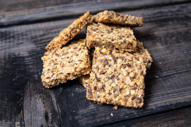 istock Integral crackers with healthy seeds 1132780454