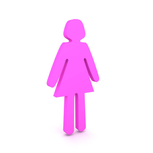 3D rendering of a female outline. 3D Rendering isolated on white.