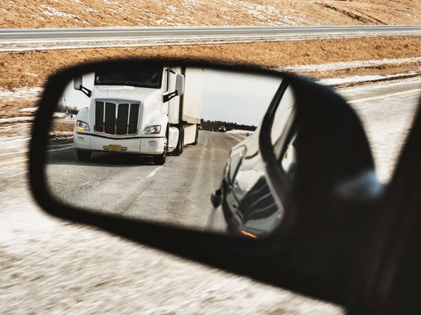 istock Semi Truck in Mirror 1132781068