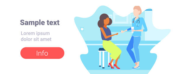 female doctor giving medications pills to african american woman patient consultation medicine and healthcare concept clinic room interior flat copy space horizontal female doctor giving medications pills to african american woman patient consultation medicine and healthcare concept clinic room interior flat copy space horizontal vector illustration giving medication stock illustrations
