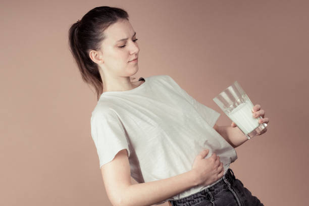 istock cute girl like hate milk 1132782527