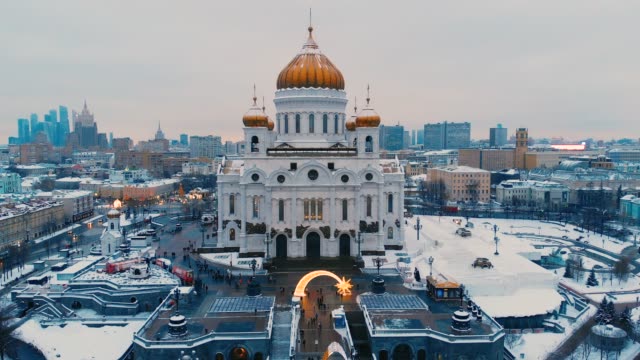 Aerial View of The Cathedral of Christ the Saviour, Moscow