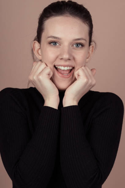 istock cute girl is happy and feel successful 1132783718