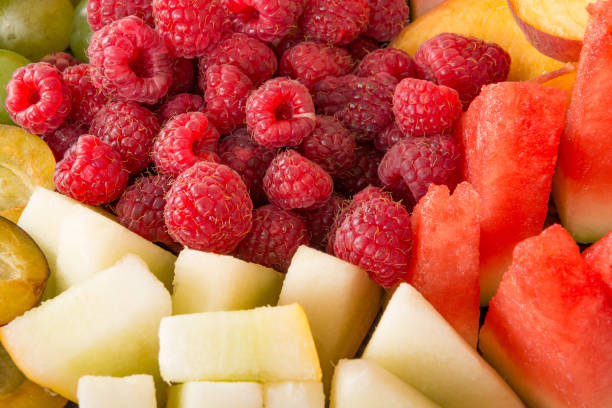 istock A mixture of their fruit, close-up. View from the top, Flat Lay. 1132784865
