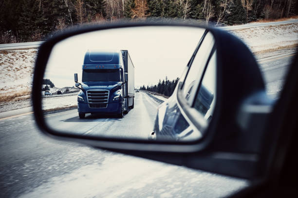 istock Semi Truck in Mirror 1132785702