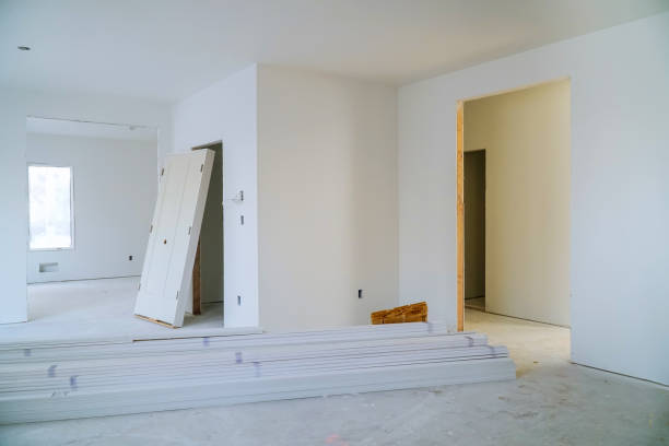 istock Interior construction of housing project with door and molding installed 1132787012
