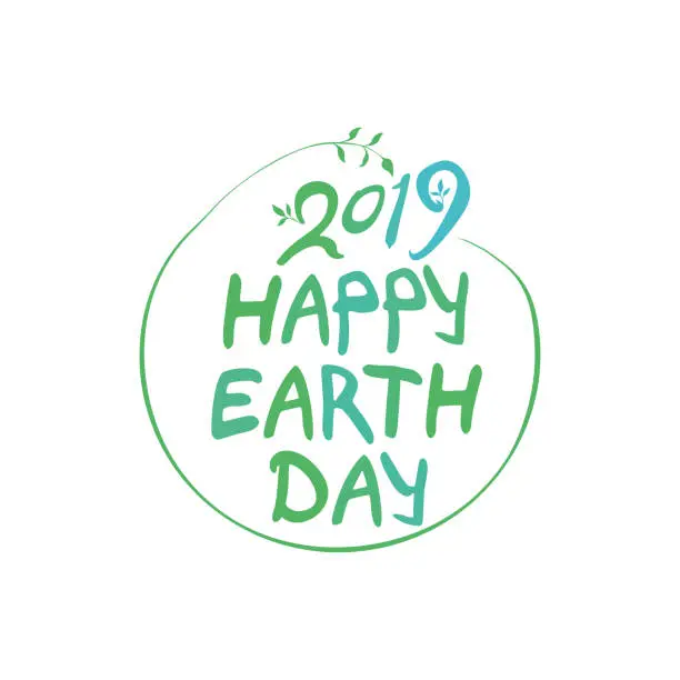 Vector illustration of Concept 2019 Happy Earth Day.