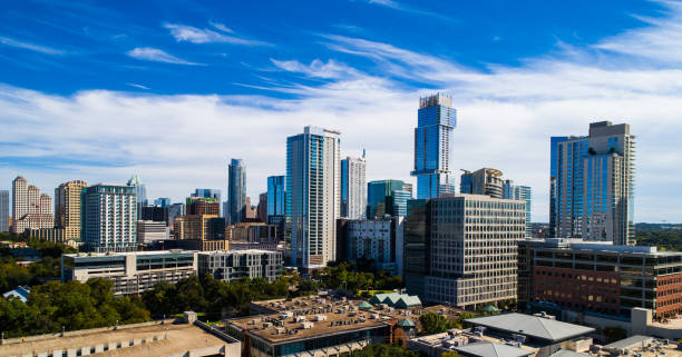 istock Austin Texas Cityscape Panoramic view of Modern Glass Skyline 1132791642