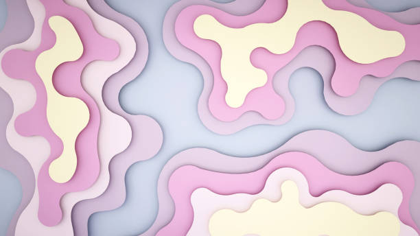 istock Colorful wave for artwork background - Pastel wavy paper cut style and craft style- Artwork pastel wave and empty space for add message - 3D Illustration 1132793531