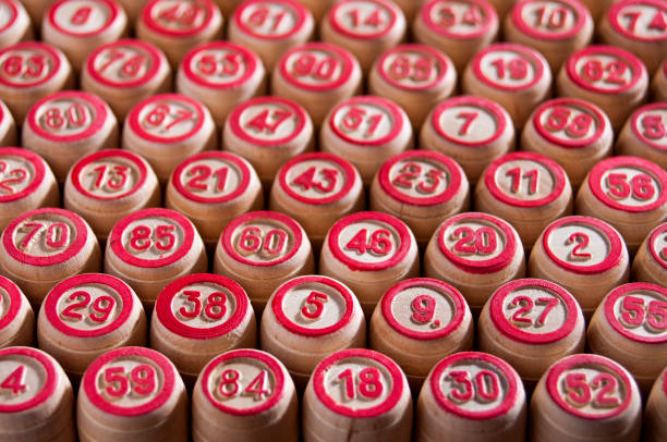 istock Wooden barrels for a game lotto. Background. 1132794780