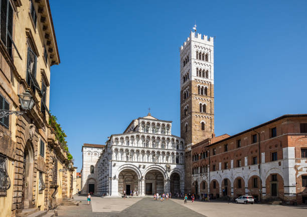San Martino Cathedral in Lucca Lucca, Italy - August 2, 2017: view of Duomo di San Martino in Lucca. Tuscany lucca stock pictures, royalty-free photos & images