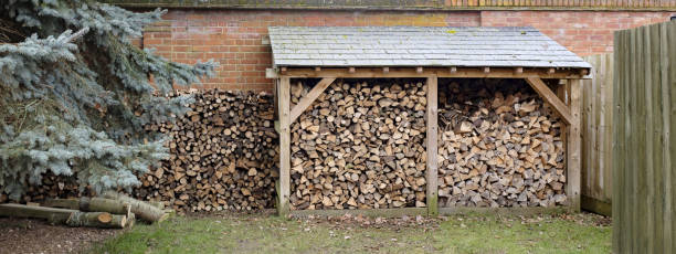 istock Log store and woodpile 1132795633