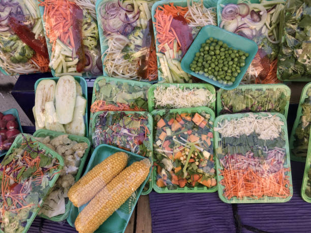 istock Plastic wrapped vegetables for sale 1132795671