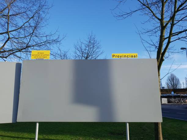 billbord where political parties can paste their posters for the elections in the netherlands - billbord imagens e fotografias de stock