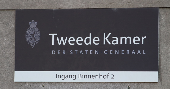 Direction sign to polling station (stembureau in dutch) during city counciel elections in the Netherlands 2018