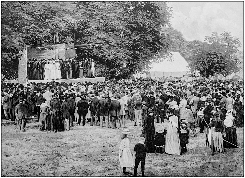 Antique black and white photograph of England and Wales: Presentation of the Dunmow Flitch