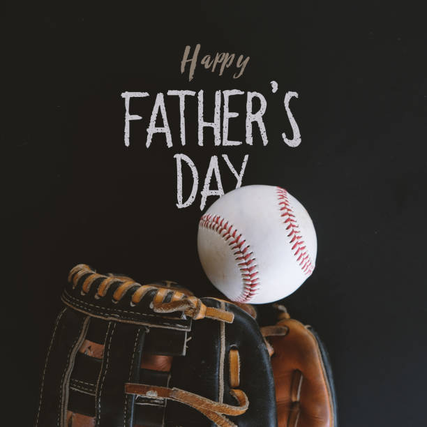 istock Baseball with glove for Father's Day square graphic. 1132796711