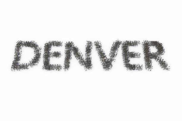 istock Large group of people standing together forming DENVER 1132797593