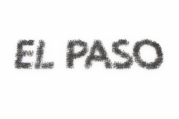 istock Large group of people standing together forming EL PASO 1132797600