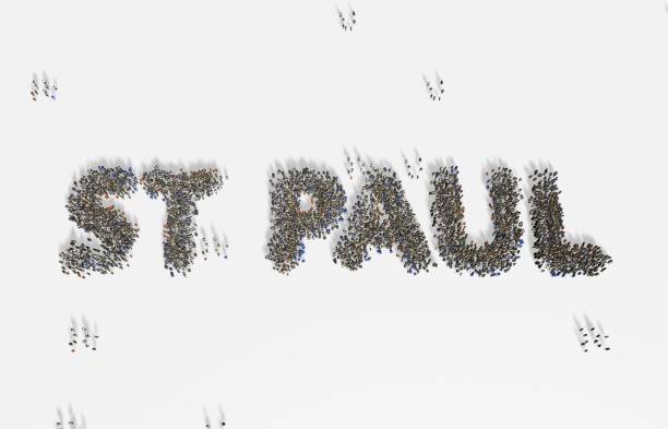 istock Large group of people standing together forming ST PAUL 1132797696