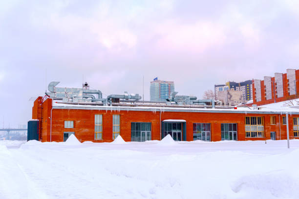 istock winter urban landscape with industrial architecture 1132797988
