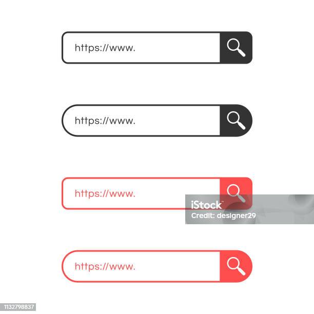 Adresse Et Barre De Navigation Flat Design Vecteurs libres de droits et plus d'images vectorielles de Chercher - Chercher, Internet, Maillon