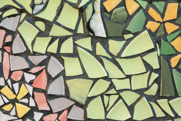 istock Background of wet mosaic wall decorative ornament from ceramic broken tile. 1132799205