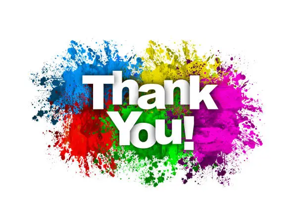 Thank You Message with colorful background