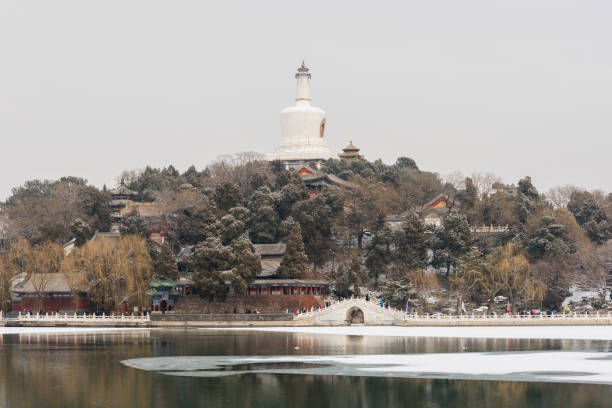 istock Beihai Park in the snow in Beijing, China 1132803372