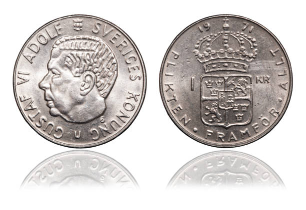 istock One swedish krone 1971 year with a mirror image 1132803848