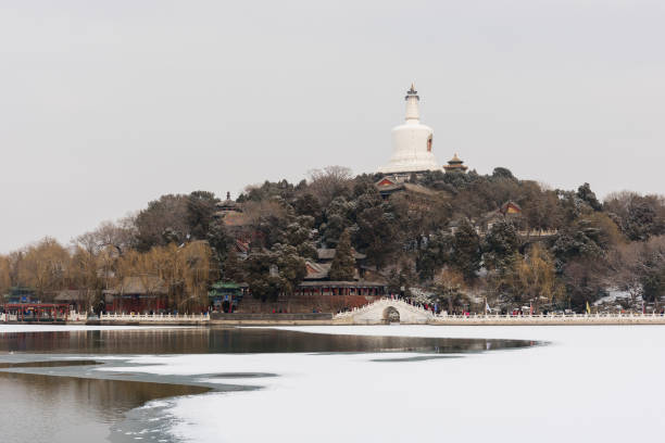 istock Beihai Park in the snow in Beijing, China 1132807989