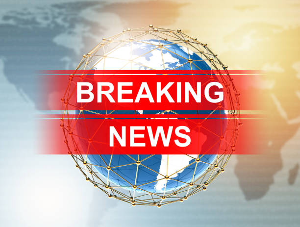 istock Breaking News with planet on a luminous background 1132810297