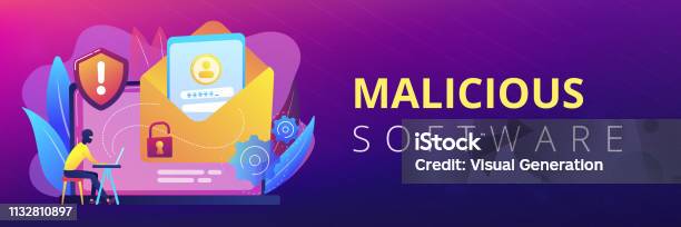 Computer Malware Posters Malware Computer Virus Concept Banner Header Stock Illustration ...