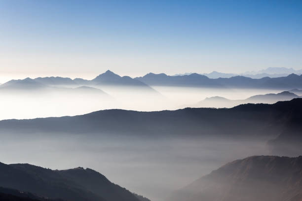 istock Foggy landscape in Himalayan mountains, Nepal. 1132812073
