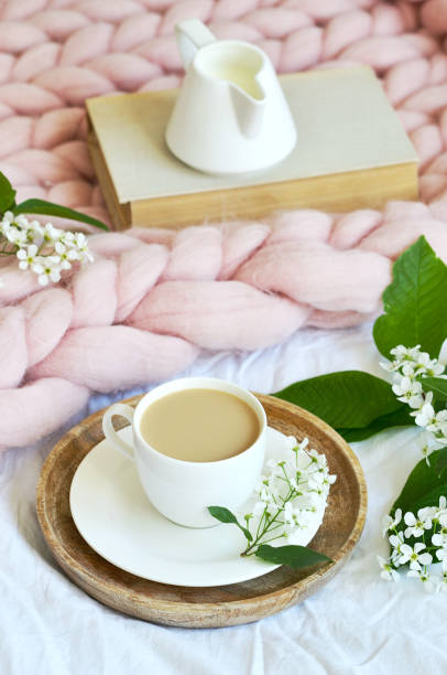 istock Cup with white coffee, lazy morning concept 1132812219