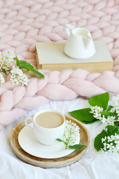 istock Cup with white coffee, lazy morning concept 1132812224