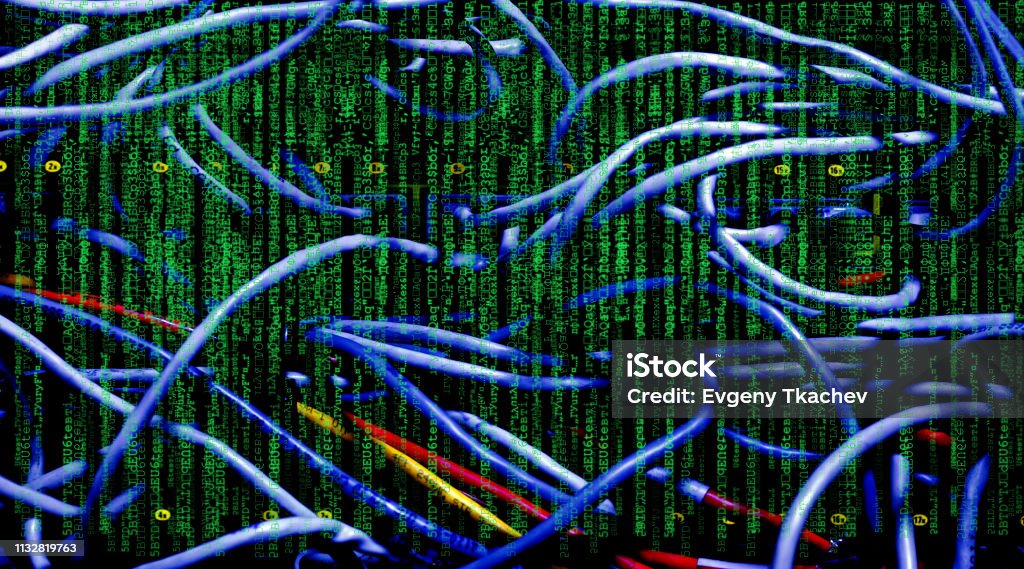Matrix Coding In Computer Computer Wires And Matrix Coding Stock Photo - Download Image Now ...