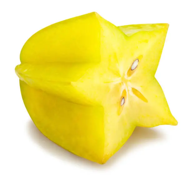 sliced carambola path isolated