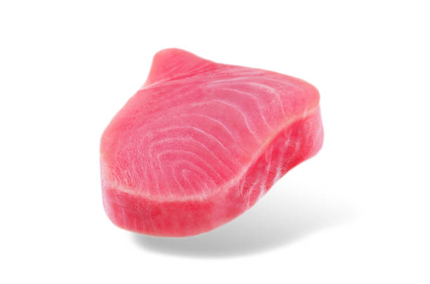 istock Tuna steak raw on a white background 1132824039