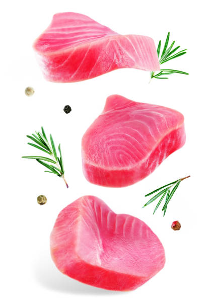 istock Tuna steak raw on a white background 1132825798