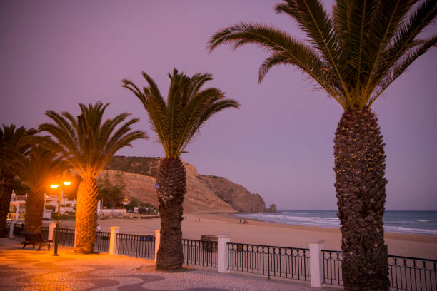 the beach at the village of Luz at the Algarve of Portugal in Europe.